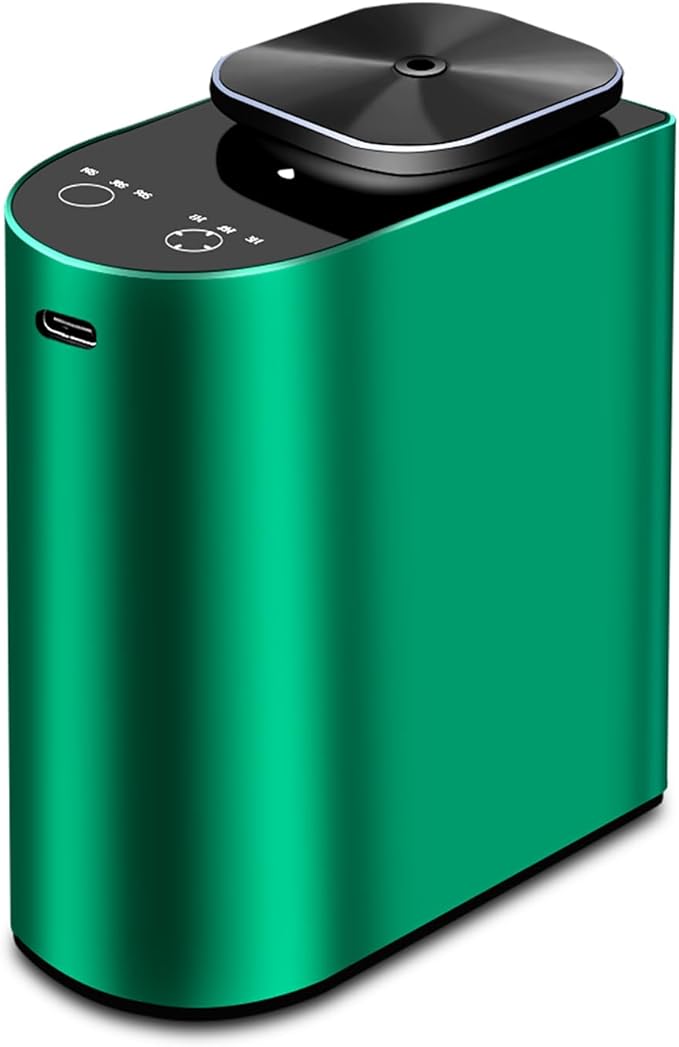 Waterless Essential Oil Diffuser,4000 mAh Large Battery, max 120ml Capacity, Suitable for Hotels, Large Rooms, Offices, bedrooms,Aluminum Alloy Desktop Scent Diffuser (Green)