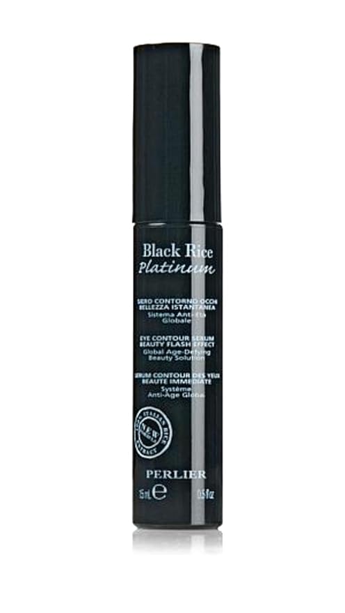 Perlier - Black Rice Eye Contour Serum, 0,5 Fl Oz, Anti-Aging Eye Treatment, Depuffing Serum for Dark Circles, Reduces Wrinkles & Signs of Tiredness, with Peptides & Biopolymers, Hydrating