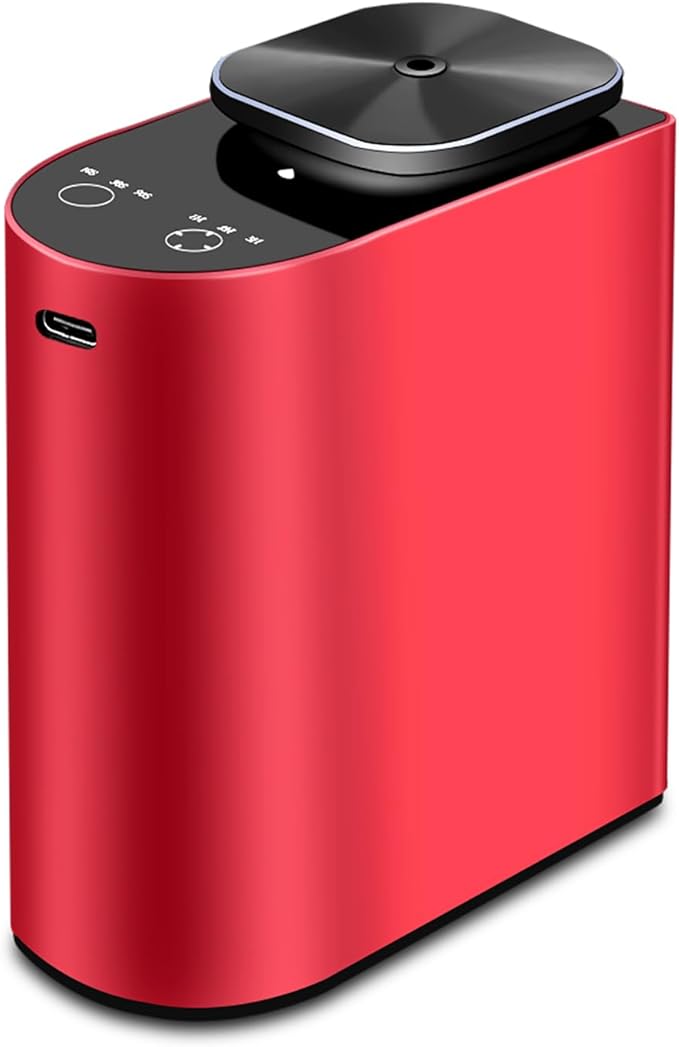 Waterless Essential Oil Diffuser,4000 mAh Large Battery, max 120ml Capacity, Suitable for Hotels, Large Rooms, Offices, bedrooms,Aluminum Alloy Desktop Scent Diffuser (red)