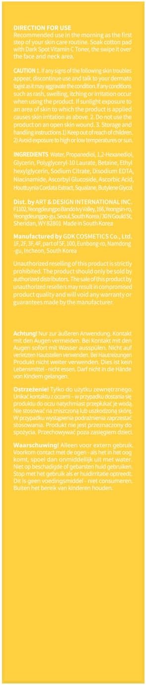 #OOTD Vitamin C Toner for Face – Formula with Niacinamide, Heartleaf, and Squalane – 8.45 FI Oz