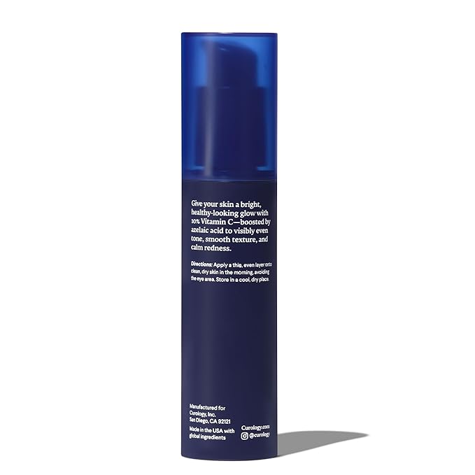 Curology Brightening Vitamin C Serum, Visibly Evens Skin Tone, Smooths Texture, and Calms Redness, Milky Texture, 1 fl oz