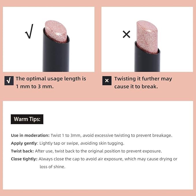 Silver Shimmer Stick, Rose Gold Undertone for Eyes, Lips, Face and Body Cream Highlight Eyeshadow, Multi-Use Diamond Like Shine, Moisturizing Formula Sheer Finish (Silver Sparkle)