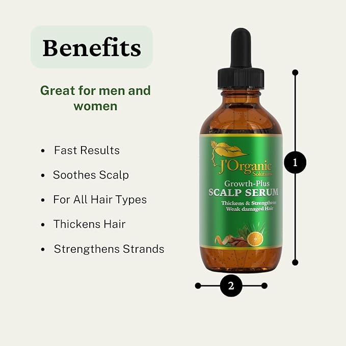 J'Organic Solutions Growth-Plus Scalp Nourishing Oil (4 Oz)