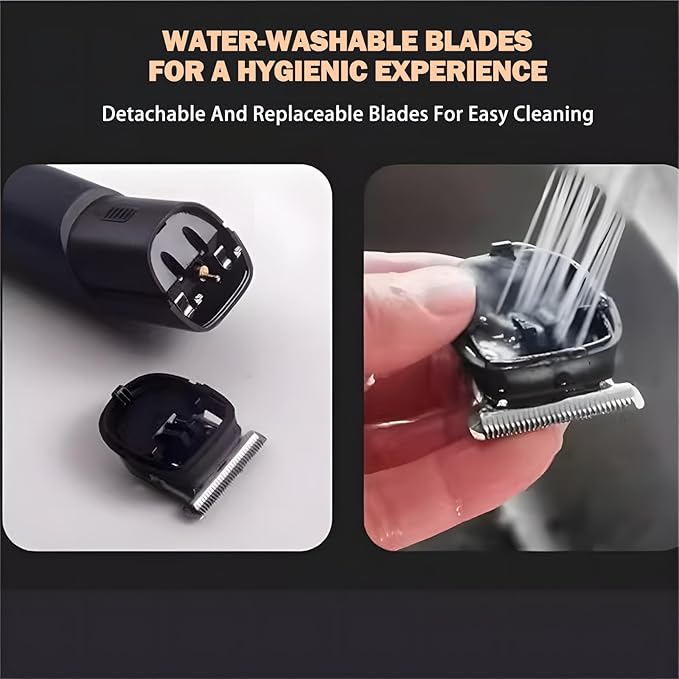 HTC Professional Hair Trimmer, Precision Alloy Steel Blade Hair Clippers, Type-C Fast Charging, 5 Adjustable Settings, Rechargeable