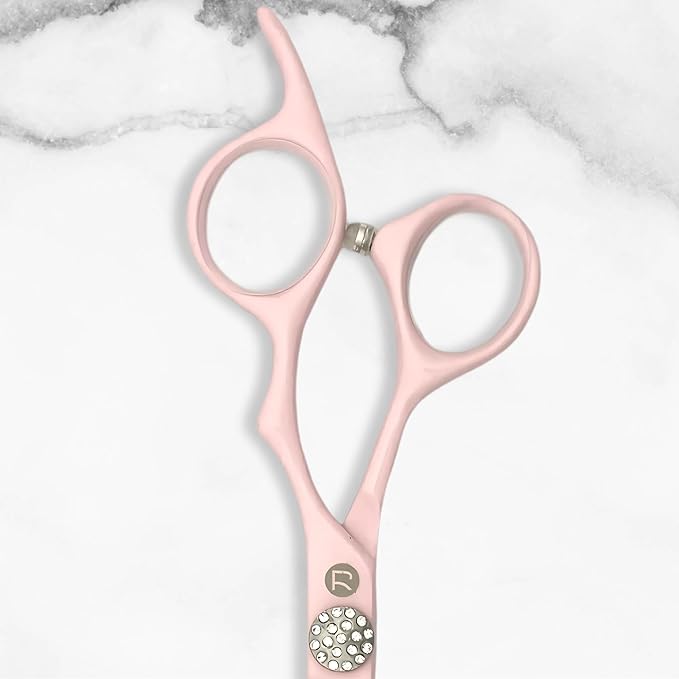 Pink Haircutting Scissors for Professional Use - 440C Stainless Steel w/Pink Titanium Finish - Sharp, Durable (5.5" Thinning Shears)