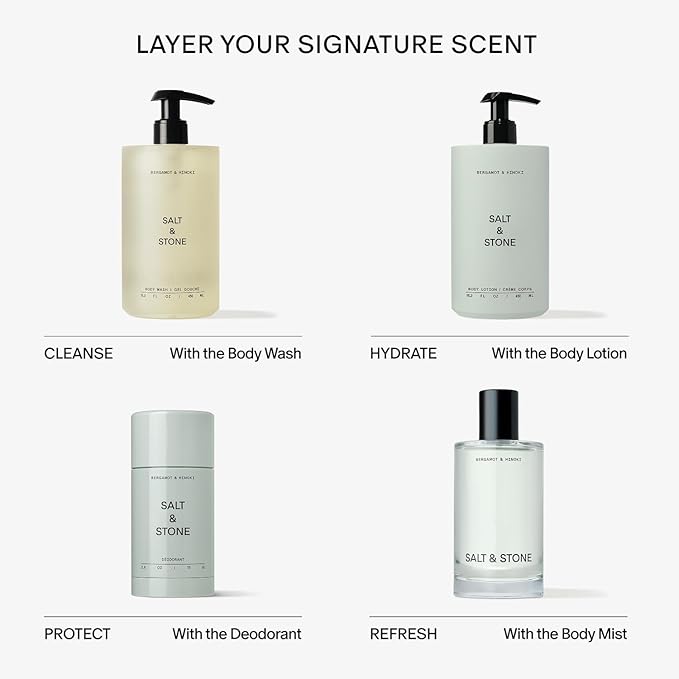 SALT & STONE Aluminum Free Deodorant | Extra Strength 48 Hour Protection for Women & Men | Made with Seaweed Extracts, Shea Butter & Prebiotics (Bergamot & Hinoki)