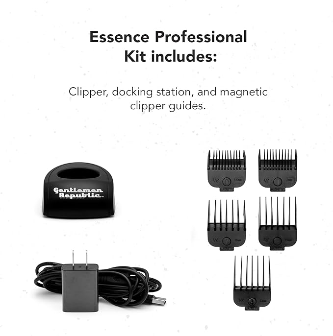 Gentlemen Republic Essence Professional Hair Clipper for Men, Hair Cutting with 120 Minutes Runtime, Cordless with Magnetic Linear Motor - Perfect for Hair Clipping & Trimming