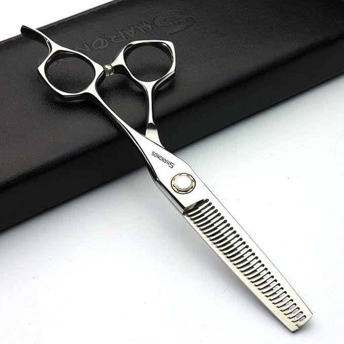 SHARONDS 6 Inch 440C High Hardness Stainless Steel Hair Scissors Hair Salon Hair Stylist Cutting Thinning Tool Barber Special (scissors set) (6 inch 2pc-D)
