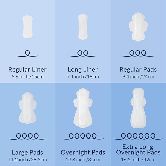 100% Large Organic Pads for Women, Ultra Thin Heavy Flow Sanitary Napkins with Wings, Unscented Cotton Pads, Super Absorbency Feminine Extra Coverage Menstrual Period Pad (Large, Size 4, 48ct)