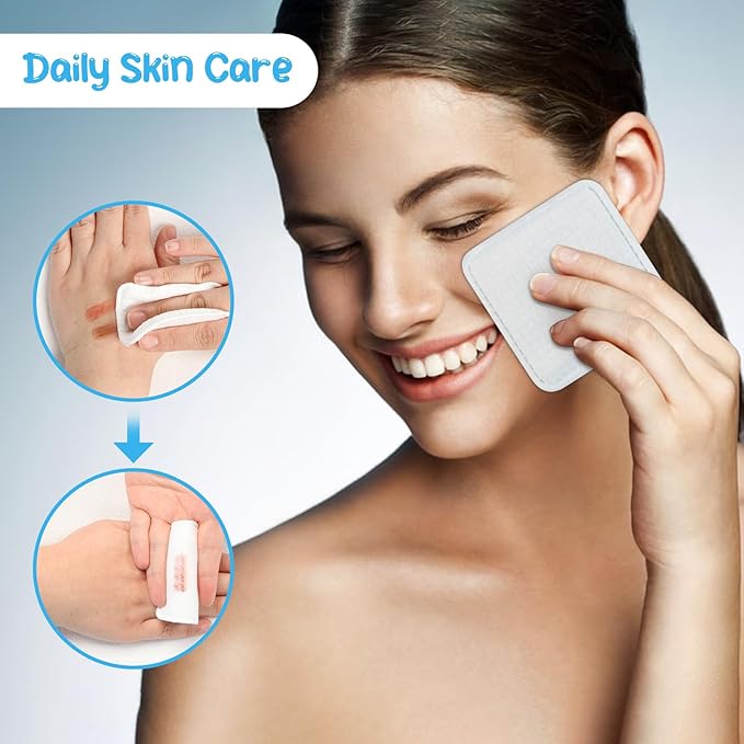 Premium Exfoliating Cotton Pads (120 Count) - 100% Cotton, Extra-Soft and Lint-Free, Durable Squares for Facial, Lip, and Eye Makeup Removal