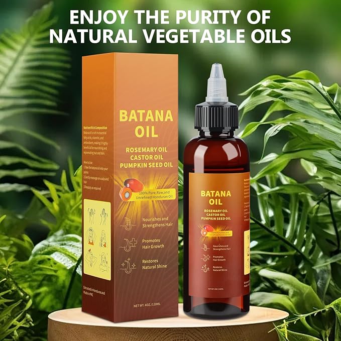 Natural Batana oil for hair growth,Batana Oil, Rosemary,Castor Oil,Pumpkin Seed Oil,4in1 Liquid Batana Hair Oil for All Hair Types (1PCS)