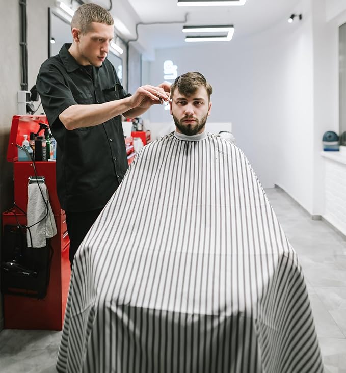 Barber Cape,Professional Salon Hair Cutting Cape,56x63 inches Large Hairdresser Cape for Haircut,Coloring,Makeup,Styling