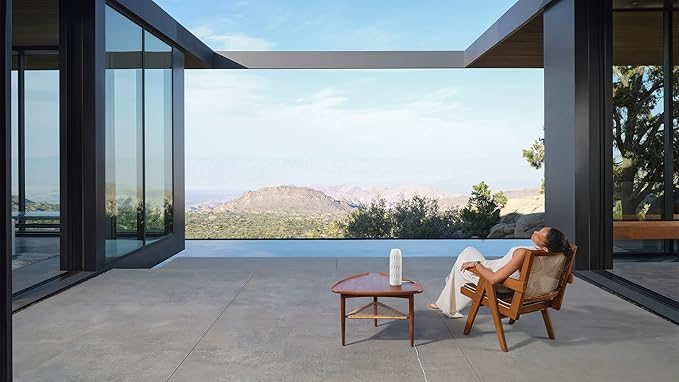 AromaTech Ambience Scent Diffuser for Essential Oil Blends & Fragrances – Waterless Scent Machine w/Bluetooth for Home, Bathroom Boutiques, Hotel, Spa – White Stone Acrylic