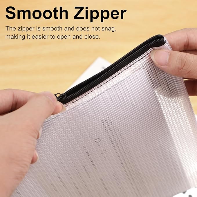 30pcs Multisize Mesh Zipper Pouch, YOPCDJ Lego Storage Organizer, 8 Sizes Waterproof Plastic Document Pouch, Bags for Travel Storage, Game, Office Supply and Home Organize