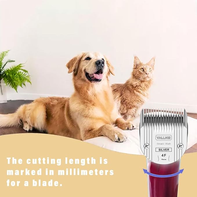 Detachable Adjustable Pet Dog Grooming Clipper 5-in-1 Blade Compatible with WAHL Professional Animal Blade Arco, Bravura, Chromado, Creativa, Figura, and Motion Pet, Dog, and Horse Clippers(4F)(2PACK)
