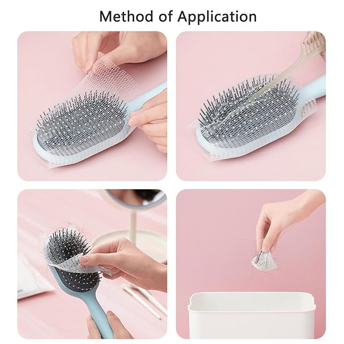 100 Pack Hair Brush Cleaner Disposable Hair Brushes Cleaning Tool Comb Cleaner Net Cover Screen Guards Hairbrush Hair Remover for Detangling Hair Brush Detangler Natural Bamboo Bristles