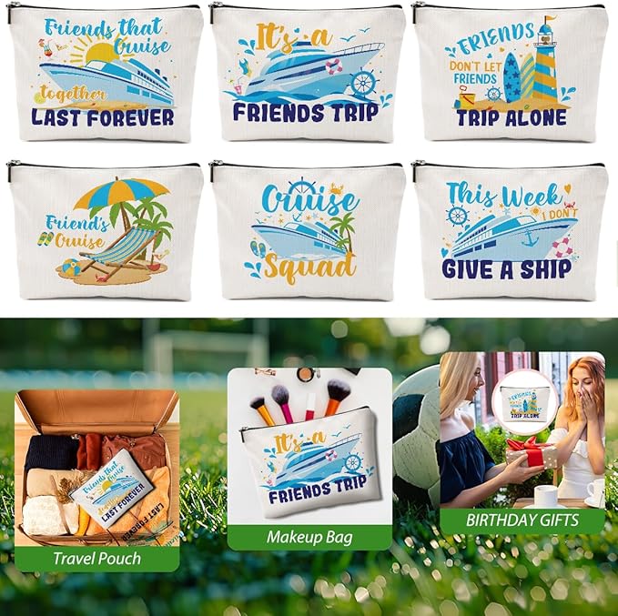 1 Pcs 3 Pcs 4 Pcs Makeup Bag, Girls Trip Gifts Favors Girls Weekend Gifts, Friendship Gifts for Women Bestie Bride