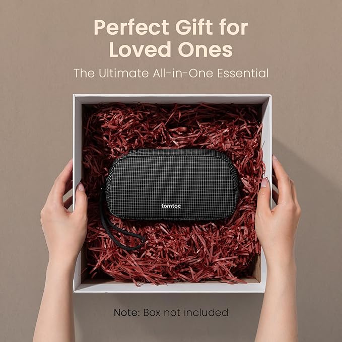 tomtoc Electronics Organizer Travel Case Performance, Water Resistant Bag Cable Tech Pouch Accessories, Carry Storage for Cord, Phone, Cables, Airpods, USB Flash Drive, Daily Items