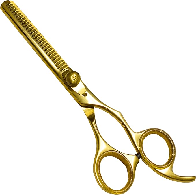 ANDUSTRIAL - Professional Hair Cutting And Thinning Scissors/Shears For Men/Women/Home/Salon - Premium High Carbon Steel Quality - Smooth And Sharp - 6.5 Inch, Gold