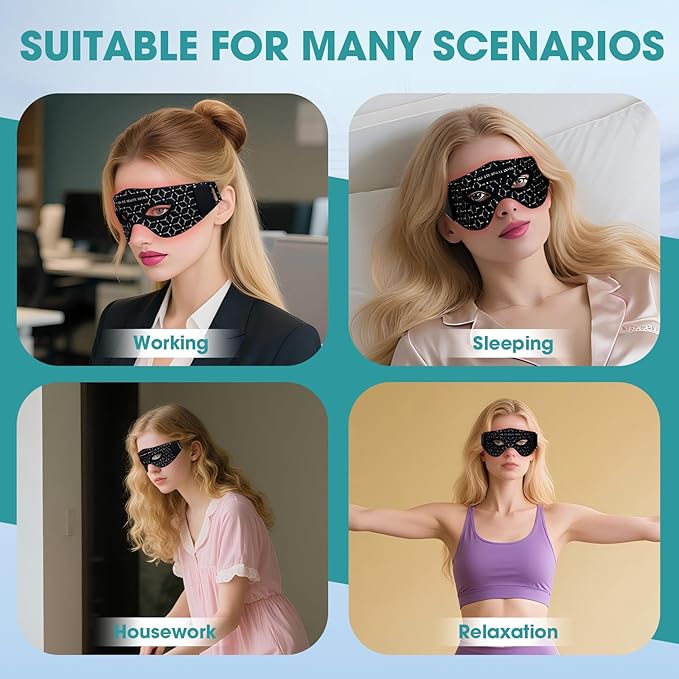 Red Light Therapy for Eyes, 5 Modes LED Eye Mask for Skin Rejuvenation, Anti-Aging, Boost Collagen, Under Eye Red Light Therapy Device for Dark Circles, EyeBags, Wrinkles