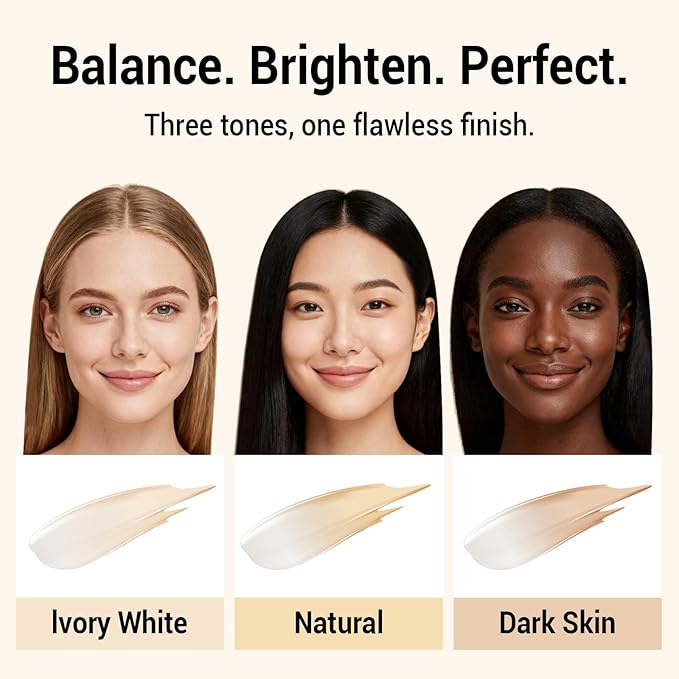 Blanc Cover Cream Stick, Korean Color-Changing Foundation Stick Full Coverage Base Concealer Makeup Dual-Ended with Detachable Brush for a Flawless Look (Ivory White)