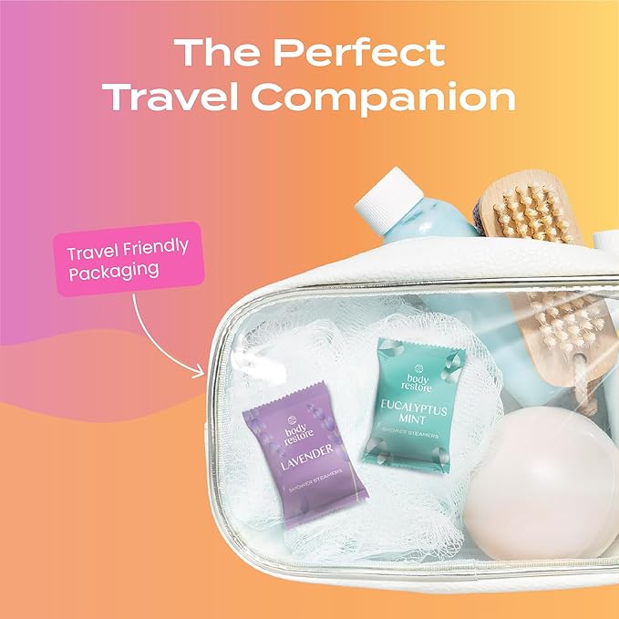 Body Restore Shower Steamers Aromatherapy 6 Pack - Christmas Stocking Stuffers for Men, Birthday Gifts for Women, White Elephant, Relaxation, Self Care - Citrus