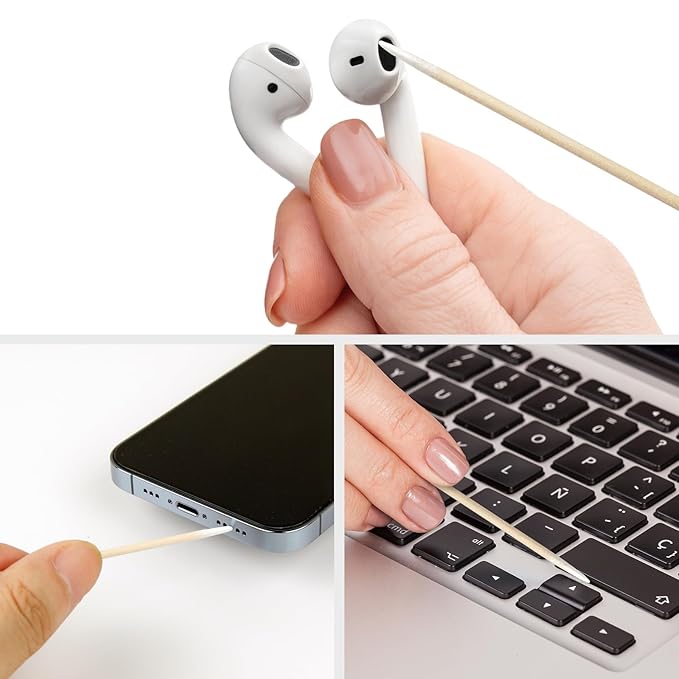 Eyxformula 1000 Count Pointed Cotton Swabs, 4 Inch Microblading Cotton Buds with Wooden Sticks, Semi Permanent Eyebrow Tattoo Supplies, Precition Tip Micro Applicators for Makeup, Cleaning Nail Polish