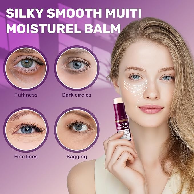 3pcs Calcium Volume Multi Balm,Calcium Multi Balm,Wrinkle Core Stick,Korean Collagen Moisturing Stick, Anti-aging, Hydrating, Almond & Vitamin E for Lip Balm Eye Cream Neck