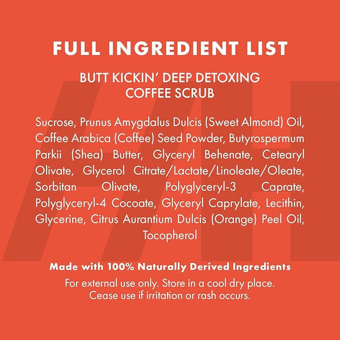 Coffee Scrub Foot & Body Exfoliator Infused with Vitamin E and Orange Peel Natural Exfoliating Sugar Body Scrub for Toning Cellulite Skin Care by Handmade Heroes Body Skincare Stocking Stuffers