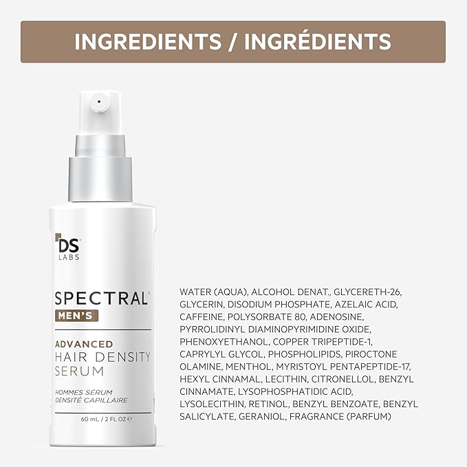 DS Labs Spectral Men’s Hair Density Serum (formerly Spectral.DNC-N), 60mL - Lightweight Leave In for Fuller Looking, Thicker Looking Hair, Fast Absorbing, Non-Greasy, For All Hair Types, (3 Pack)