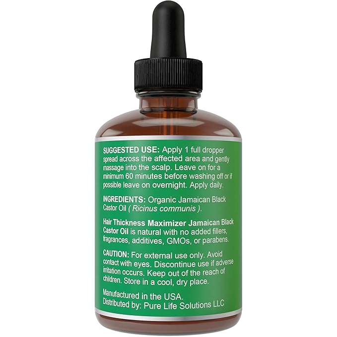 Jamaican Black Castor Oil for Hair Growth. Strengthens & Hydrates Thinning, Dry Hair for a Healthier-Looking Scalp. For Women & Men – Vegan & Unscented 1oz Serum