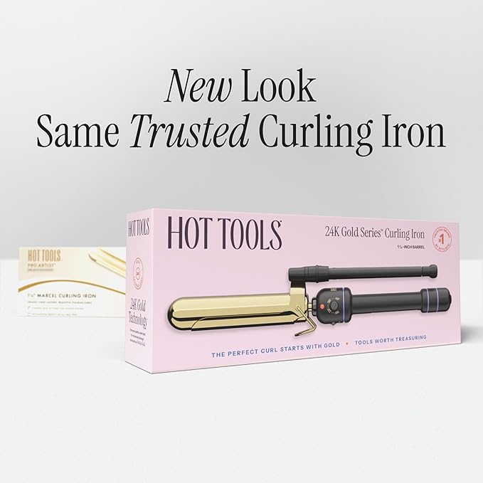 Hot Tools Pro Artist 24K Gold Marcel Iron | Long Lasting Curls, Waves (5/8 in)