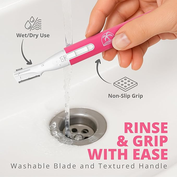 Facial Hair Trimmer for Women Facial Hair Removal, Womens Shaver for Upper Lip Chin Eyebrow, Compact Dual Blade Electric Razor for Ladies Face Hair Remover - Color Varies