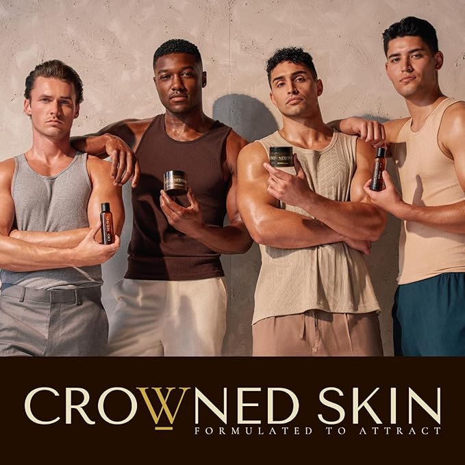 Crowned Skin Reign Body Butter Cologne for Men | Fresh & Nautical | Scented with Pink Pepper & Bergamot | Infused with Natural Shea & Mango Butters | Moisturizing with All-Day Fragrance | 4.4oz