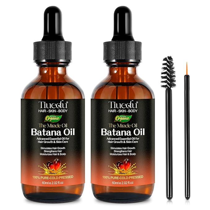 2Pack Batana Oil for Hair Growth, Natural Unrefined Batana Oil for Hair Growth, Nourish Scalp and Reduce Hair Loss Hair Oils, Essential Oils for Eyelashes, Eyebrows, Face, Skin Care, Body Massage
