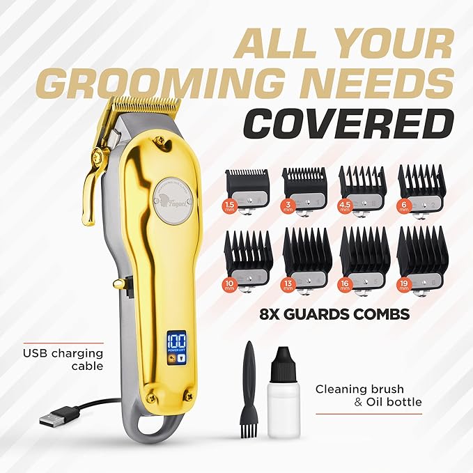 Fagaci Professional Hair Scissors & Hair Clipper with Extremely Fine Cutting, Hair Cutting Scissors Professional, Cordless Hair Clippers Set, Hair Shears, Barber Clippers Hair Cutting Shears