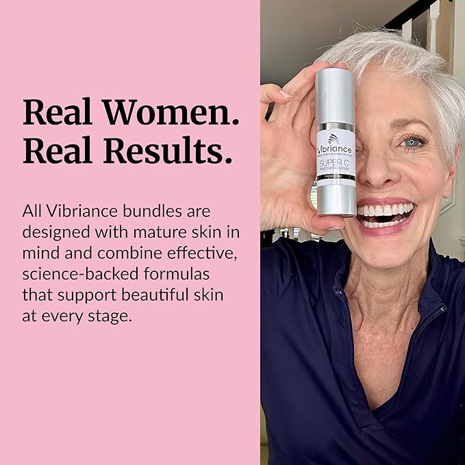 Vibriance Simple Skincare Essentials Bundle | Super C Vitamin Serum, Sheer Zinc Sunscreen SPF 50 Skin Care Set - Nourish, Protect, Illuminate