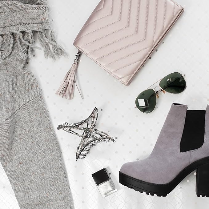 Stretchy Non-Slip Hair Clip for Thick, Wavy, Naturally Curly Hair - Put Your Hair Up in Seconds - Comfy UpDo, Ponytail, French Twist, Bun (Large, Storm Gray)