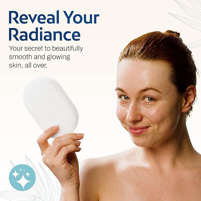 HartFelt 7 Pack Body Exfoliation Beauty Box with Body Wash Scrubber | Super Soft Exfoliating Bath Sponges for Shower Women & Men | Chemical-Free Bathing Sponge Set for Dead Skin Removal | Gift Box