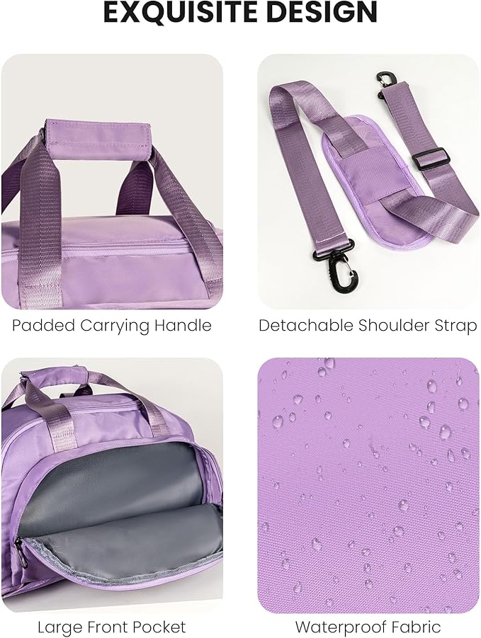 10 Year Old Girl Birthday Gifts, Initial Gym Bags with Shoe Compartment, Dance Bag for Girls, Monogram Kid Overnight Bags, Travel Duffle Tote-Perfect for Ballet Sport Gymnastics (Letter G)