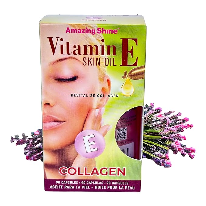Amazing Shine Collagen Skin Oil Capsules, Topical Use Only, Single Use Twist Off Capsules, External Skin Oil, 90 Capsules