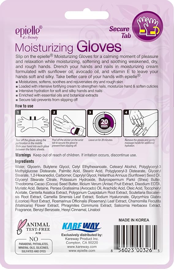 Epielle Moisturizing Hand Mask 6 Pairs, Deep Moisturizing Gloves for Dry, Cracked Hands, Self Care Gifts for Women, Spa Kit, Stocking Stuffers, Thanksgiving Essentials