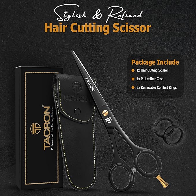 Professional Hair Scissors 6.5 Inch - Premium High Carbon Stainless Steel - Ergonomic Design Ultra Sharp Hair cutting Scissors Blades - Barber Salon Hair Shears for Haircut Scissors