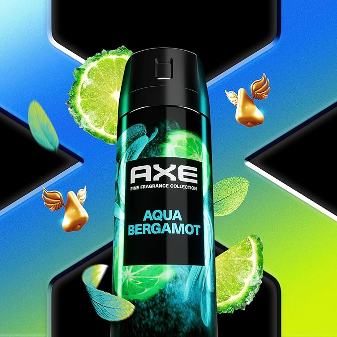 AXE Fine Fragrance Collection Premium Deodorant Body Spray for Men - Variety Pack - Blue Lavender, Aqua Bergamot, Golden Mango, & Black Vanilla - Pack of 4 72H Odor Protection, Aluminum Free, 4 oz