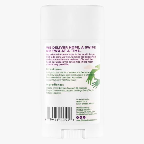 Natural Organic Deodorant Stick with Fig + Green Tea, Coconut Oil and Activated Charcoal, Aluminum Free Deodorant by Stinkbug Naturals, 2.1 Ounce Pack of 3