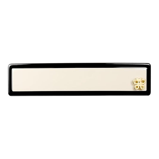 SHE'S FREE STYLE JUST FOR YOU [Chanel-style] Hair Barrettes for Women, Acetate Resin Barettes, Classic Black & White, French Hair Accessories for Thin Hair, Anti-Slip for Half-Hair (Middle,3.5 inch)