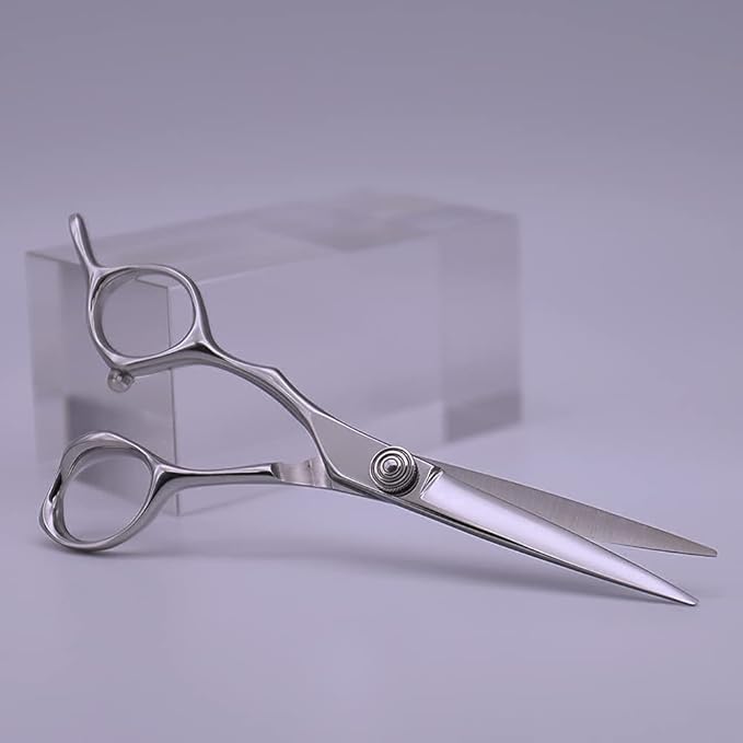AOLANDUO Hair Scissors Professional Left Handed, VG10 Steel Left Handed Barber Shears, Razor Edge, Offset Ergonomic, Precision Hair Cutting Scissors for Salon & Home, 1 Count, 5.5 Inch