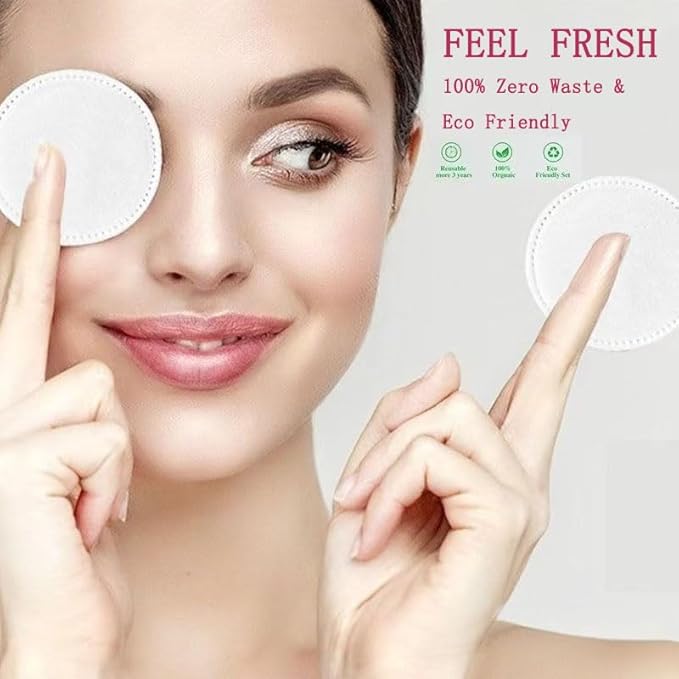 Organic Cotton Round (300 Count) Makeup Remover Cotton Pads, Hypoallergenic, Lint Free, 100% Cotton,for Makeup Removal, Nail Polish Removal and Facial Cleansing