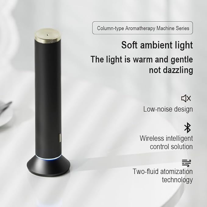 New Upgraded Waterless Scent Oil Nebulizer – Smart App & Remote Control, Covers Up to 4000 Sq Ft, Quiet Aroma Diffuser for Home, Hotel & Office, Up to 20H Runtime, 360° Light & Timer