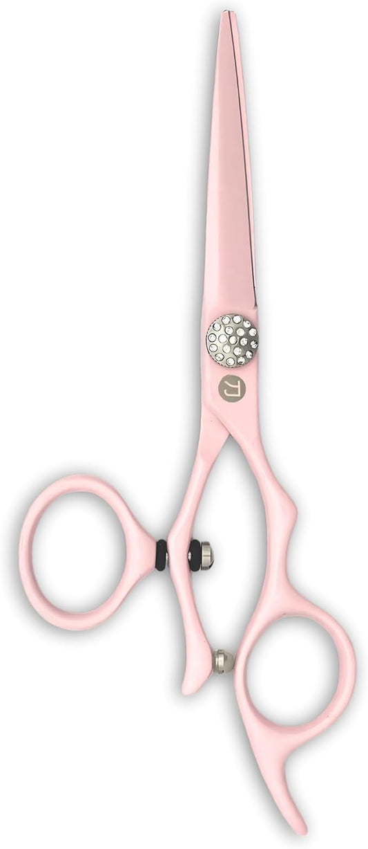Pink Hair Scissors for Professional Use - 440C Stainless Steel w/Pink Titanium Finish - Sharp, Durable (5.5" Swivel Scissors)